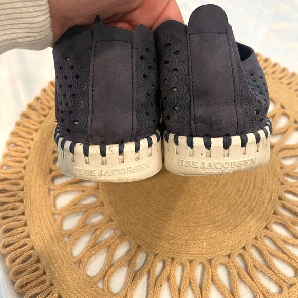 Ilse Jacobsen Tulip 139 Navy Blue Perforated Slip On Shoes Size EU 40 - Picture 7 of 11
